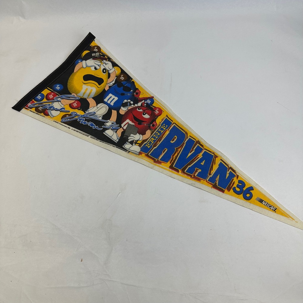 Vintage 1999 Ernie Irvan M&Ms Racing Pennant NASCAR #36 WinCraft Limited Edition